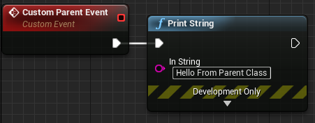 Parent event printing strings to the screen
