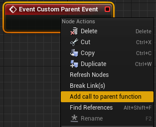 Creating the parent function call