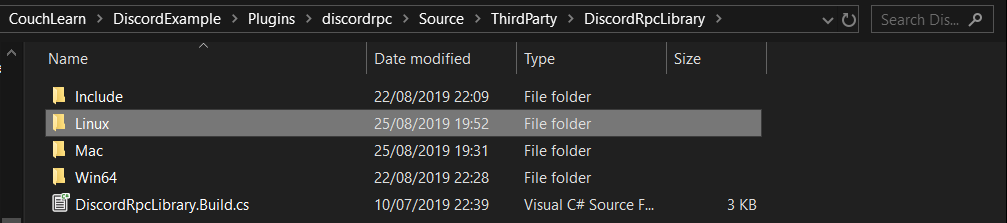 Creating the Linux folder