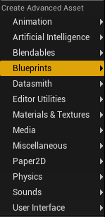 Advanced asset menu