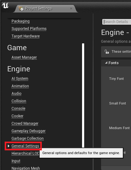 general settings