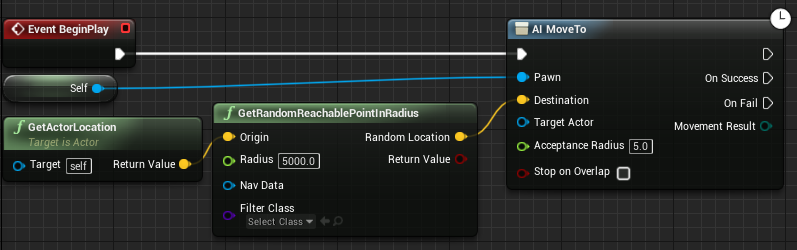 The finished AI move to nodes