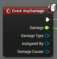 The AnyDamage event that runs every time your actor is damaged