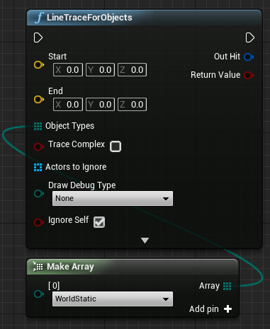 Calculate a line trace by collision object type