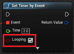 Setting the Looping value of the timer. This will loop at the frequency set if true.