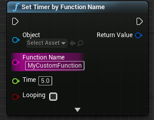 Setting a new timer's function name to the function we created in the previous step.