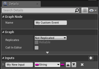 finished input variables for the custom event