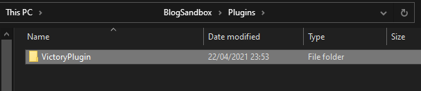 Copying the plugin into the plugins folder