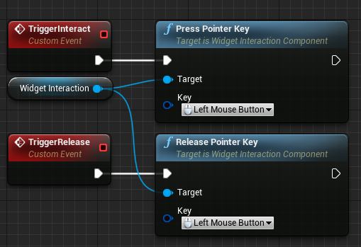 Creating the release pointer key and assigning the left mouse button to the event.