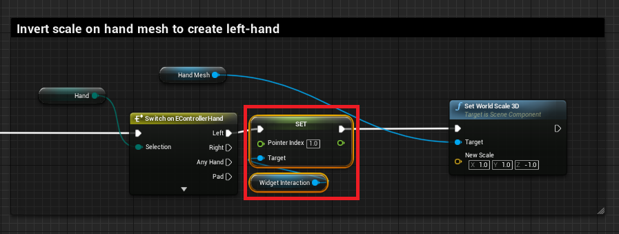 Setting the pointer index to allow for different hand inputs simultaneously.