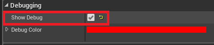 Enabling the debug view for laser pointer like lines.