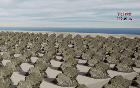 Very slow performance in engine rendering many non nanite meshes