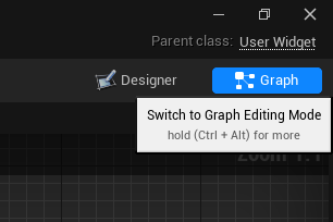 Switching to the widget blueprint graph