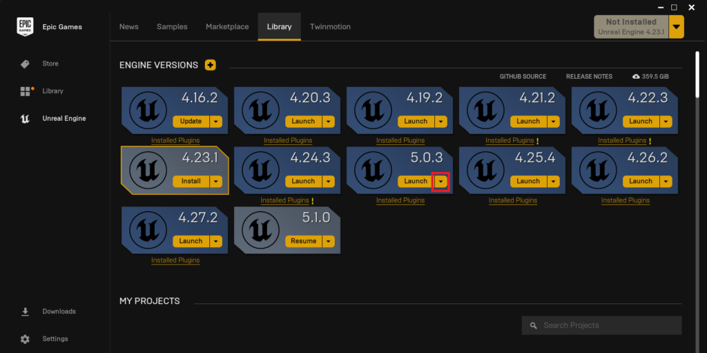 Adjusting the settings of unreal engine 5 which has already been installed