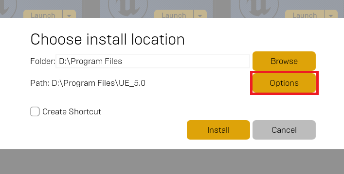 Choosing additional install options