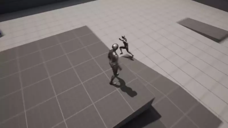 Example video showing the AI moving around the level using the NavMesh in the Unreal Engine 5 editor.