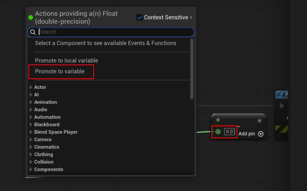 Promoting a new Armor variable connected to the subtraction node