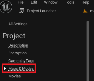 Going into the maps and modes section