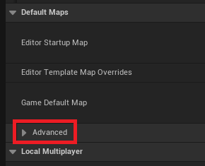 Opening the advanced menu