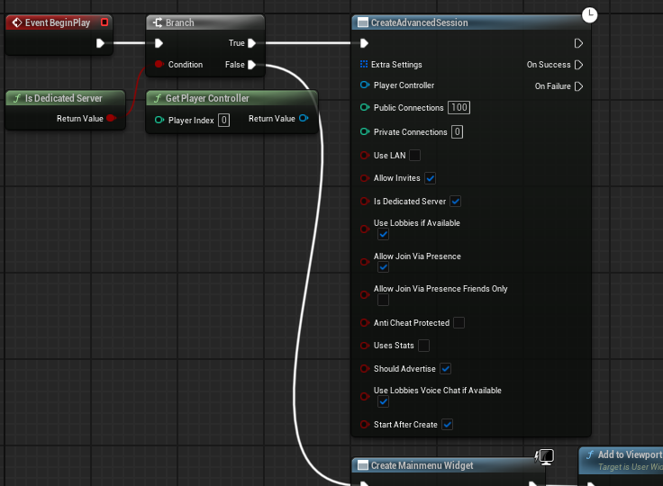 Creating the advanced session